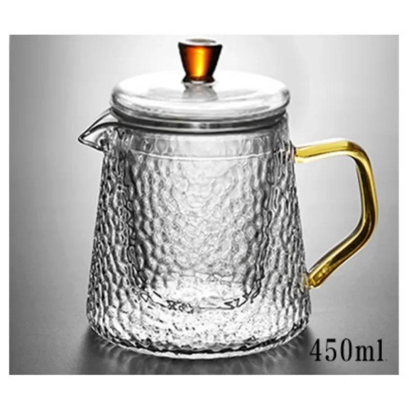 Hammer Patterned Glass Teapot Heat-resistant Transparent Filtering Kung Fu Tea Making