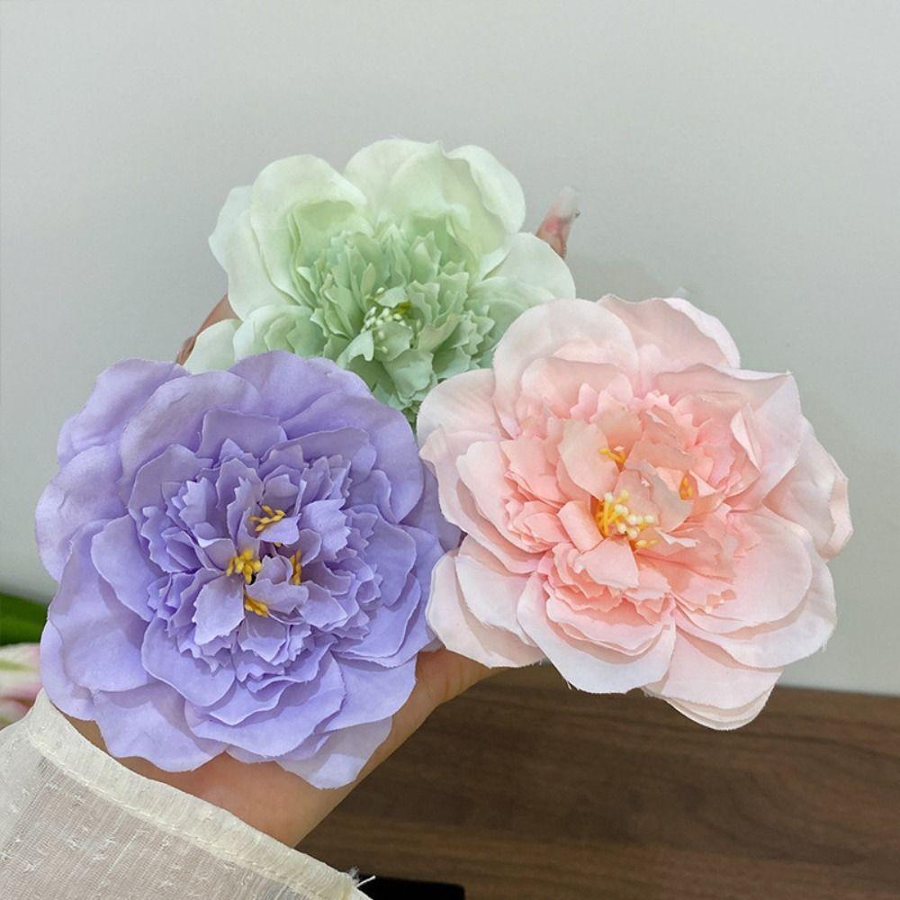 Корейские 9см Головки Пионов Искусственные Цветок для DIY Заколки для Волос Шелковые Аксессуары для Волос Свадьба Домашний Декор