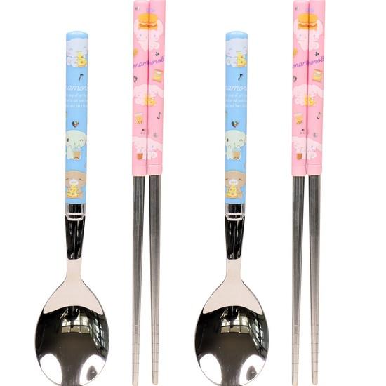 Lilpang Cinnamoroll Vacuum Stainless Steel Junior Simple Spoon Set of 2, a Popular Character In Korea
