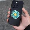 Teal Daisy Sticker, Vinyl Watercolor Daisy, Flower Decal