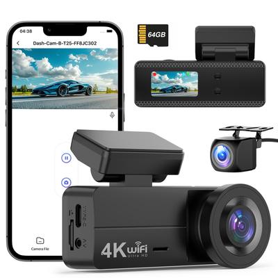 CHORTAU Новое издание видеорегистратора с передней и задней камерами 4K UHD 8MP 1080P Full HD 5G Карта 64 ГБ Большая апертура Большой IPS ЖК-дисплей Светодиод Светофор Энергия Автоматический
