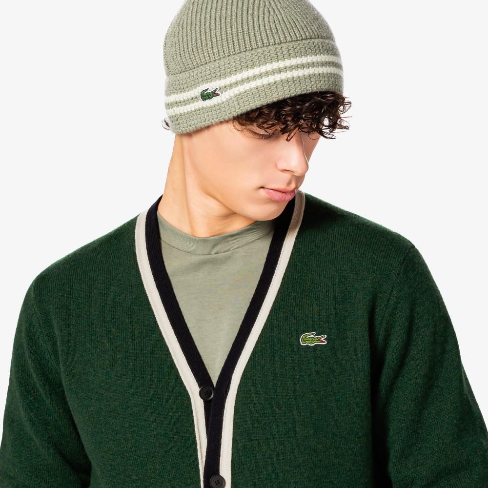 Lacoste Мужской кардиган с V-образным вырезом из тонкой шерсти AH660E-55NYZP