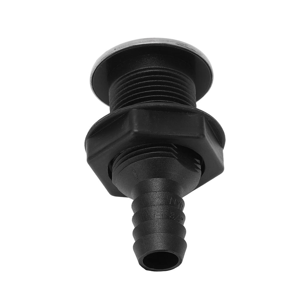 Лодочный 3 4-дюймовый сквозной шпигатный слив Прямой Черный с крышкой из нержавеющей стали 316 для яхт и кораблей