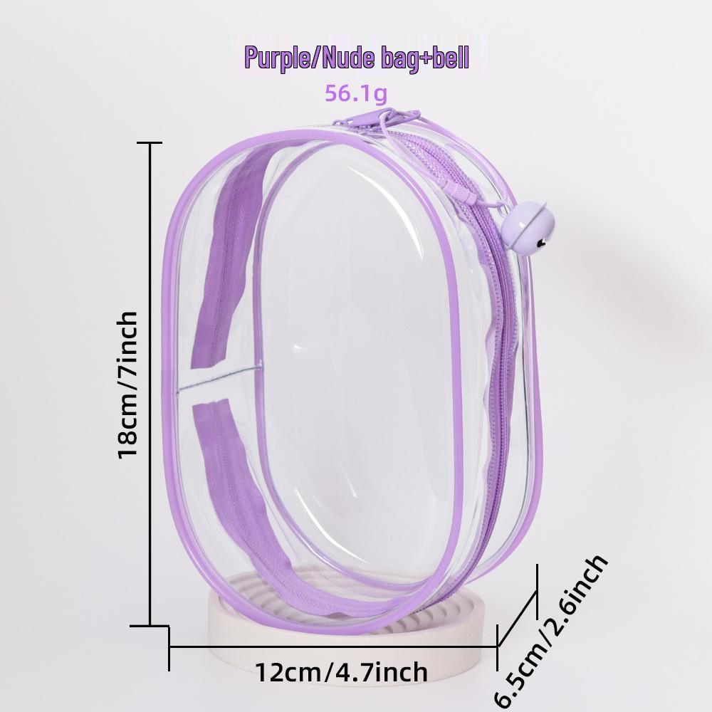 High-Transparency Thickened PVC Cotton Doll Storage Bag - Dustproof, Cute, Hanging, Transparent Q Round Design