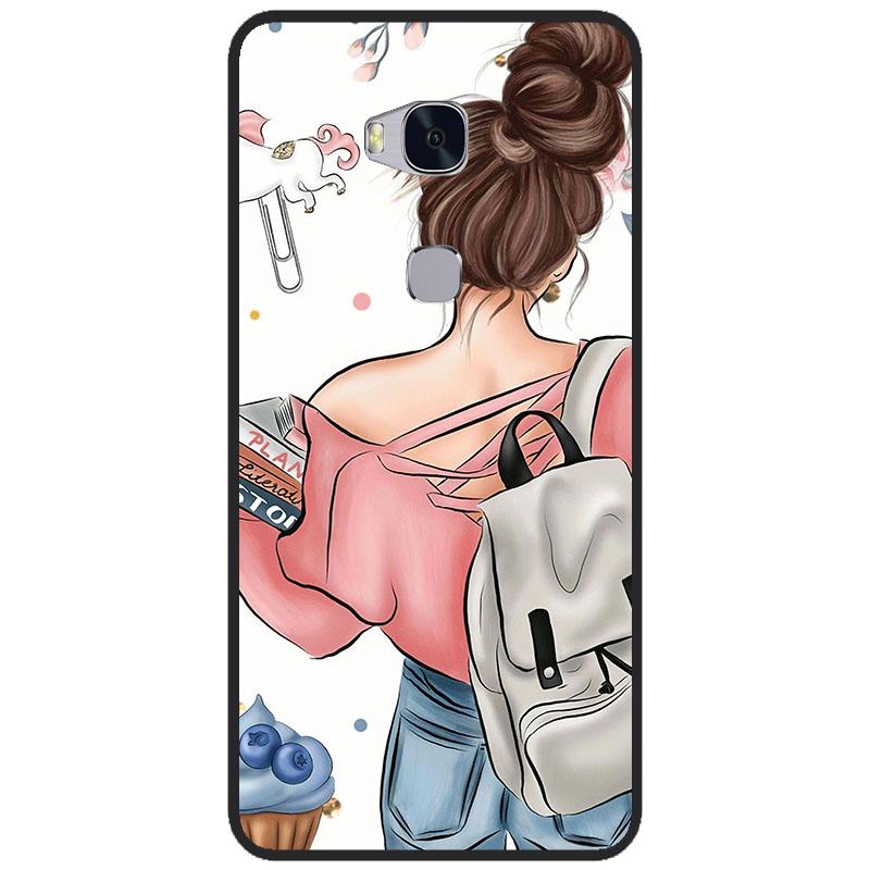 Чехол для Huawei Honor 5X, Мягкий ТПУ, Мультяшная Задняя Крышка, Силиконовый Чехол для Honor 5 X KIW-L21 L22, Чехол для Телефона Honor 5x, Coque