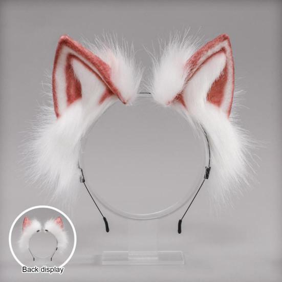 Повязка на голову из искусственного меха лисы с кошачьими ушками в плюшевом стиле для ролевых игр, переодевания, ручной работы, повязка на голову, реквизит для косплея