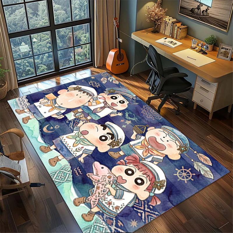 Crayon Shin-chan Floor Mat Non Slip Washable Large Area Rug Gamer Room Bedroom Decor
