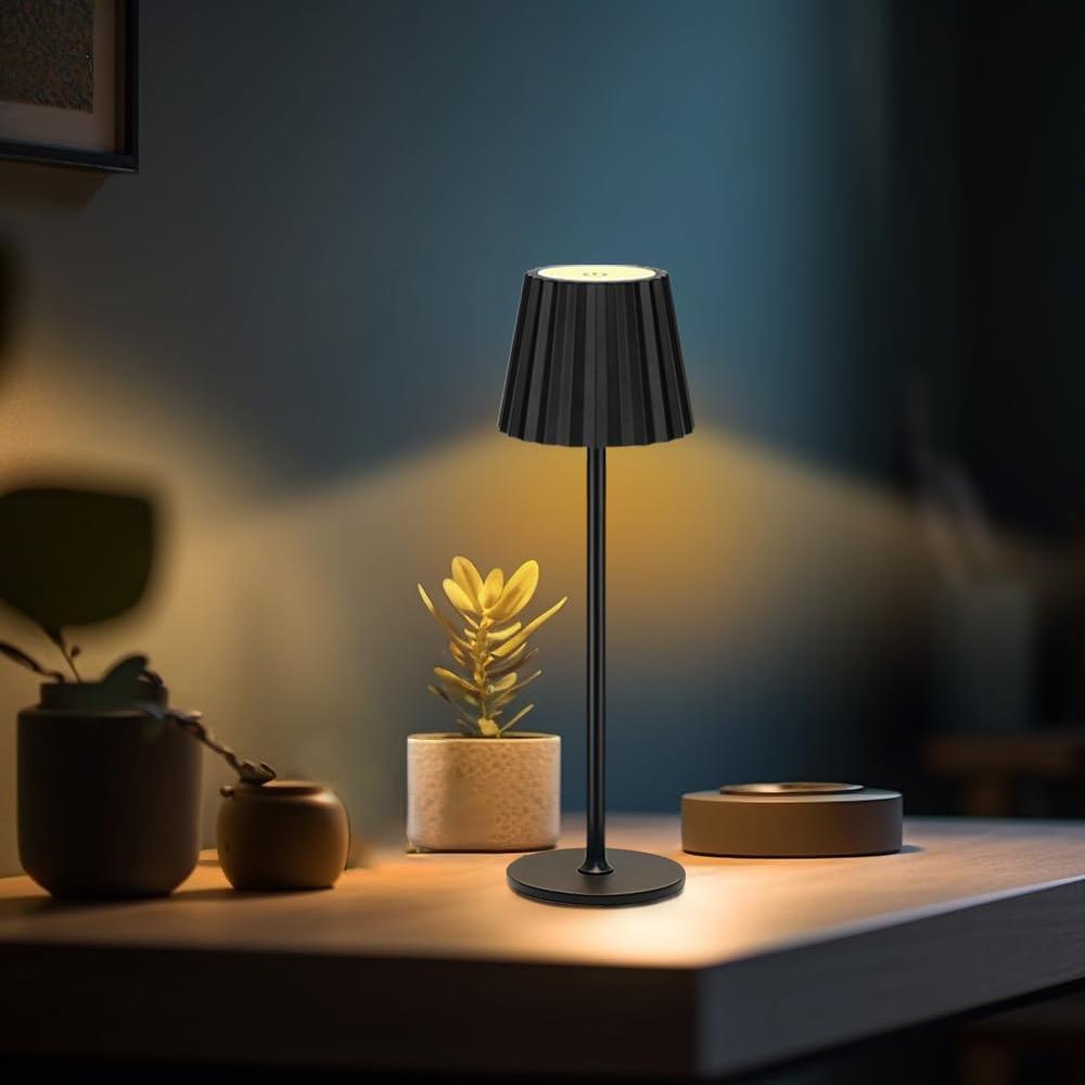 Cordless Table Lamps Rechargeable 2 Adjustable Height Battery Operated 3 Color Dimming Portable LED Table Lamp for Bedroom Decor