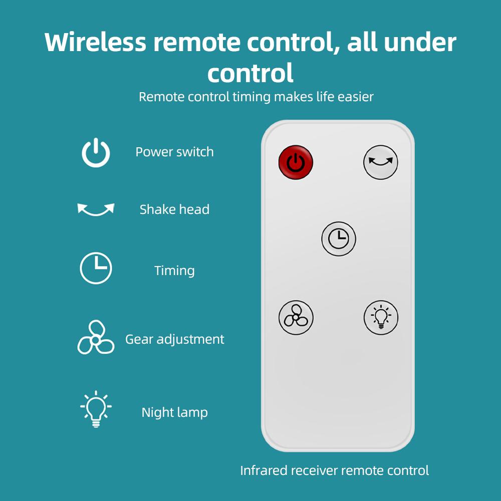 8,3-дюймовый складной настольный охлаждающий вентилятор с пультом дистанционного управления, ночником и сенсорным экраном, портативный вентилятор