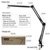 LED Eye-Care Desk Lamp with USB, Student Dormitory Creative Bedside Reading Light, Long Arm Folding Clip Design