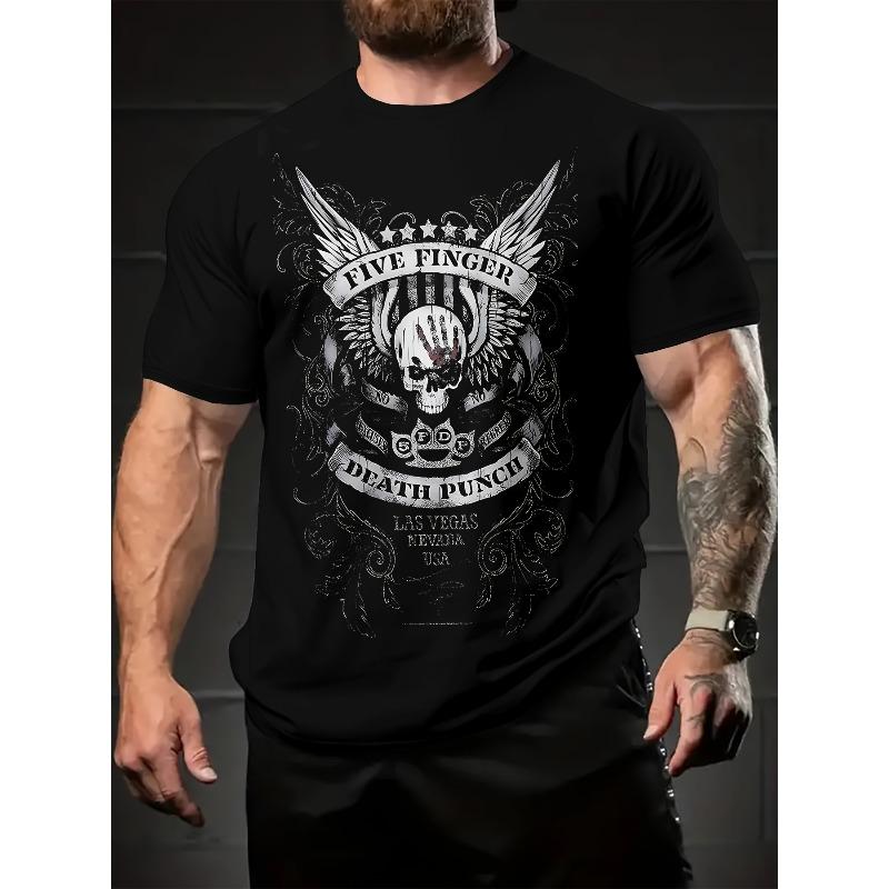 Европейский размер Мужская повседневная летняя футболка с винтажным дизайном из букв и черепа, идеально подходит для повседневного ношения и отпуска