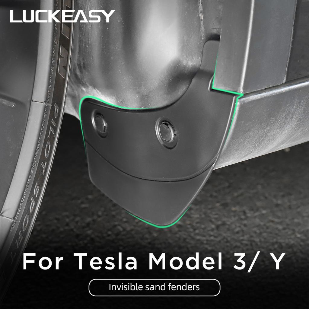 LUCKEASY For Tesla Model Y 2020-2025 Invisible Mud Fenders Modification Car Exterior Accessories Model 3 2025 Mudguards 4Pcs