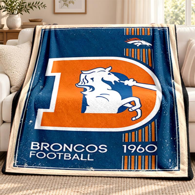 Denver Broncos blanket Flannel Blanket Soft Cozy Plush Throw for Sofa Bed Lightweight Home Decoration Outdoor camping