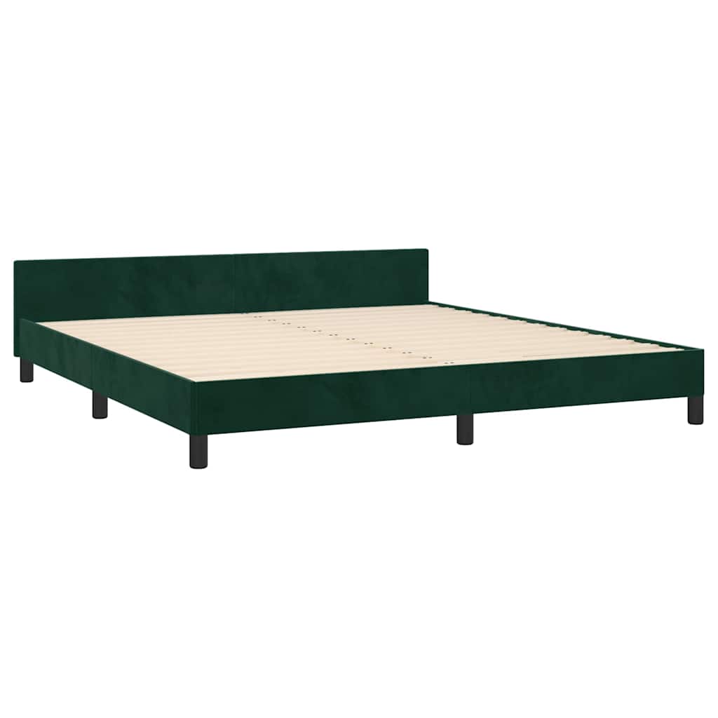 Bed Frame without Mattress Dark Green 200 x 200 cm Velvet