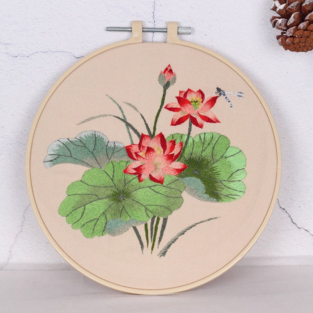 DIY Material Pack With Hoop Cross Stitch Embroidery Kit Bouquet Flower Needlecraft Needlework