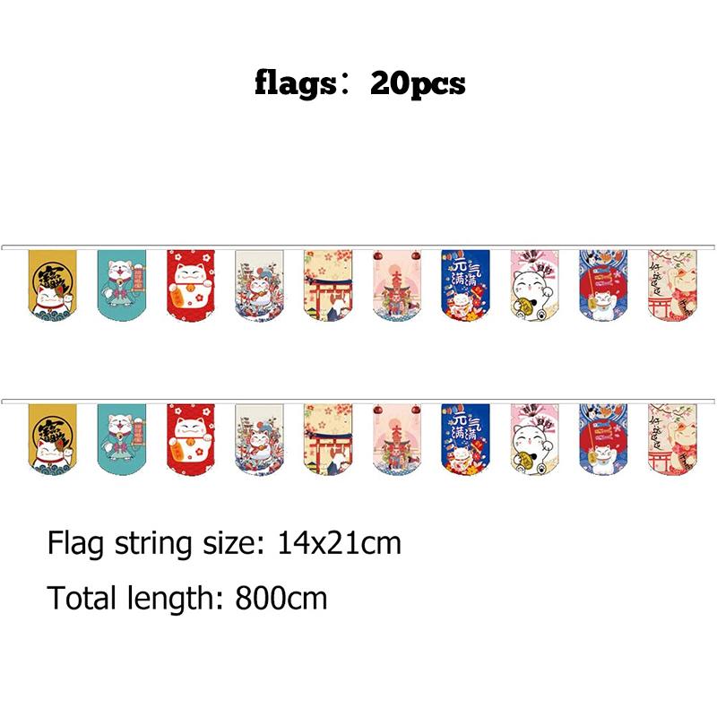 Hanging String Flags Japanese Style Sushi Restaurant Bunting Banners Izakaya Food Theme Restaurant Tea House Decoration