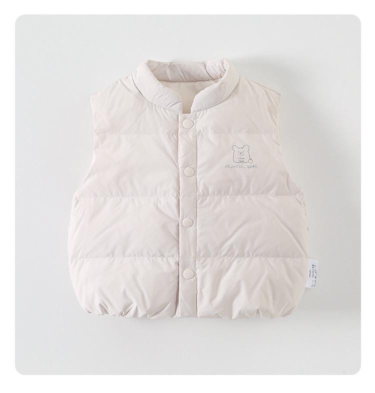 Легкий пуховый жилет 3D-мишка для младенцев и малышей - Осень/Зима 90 Белый утиный пух Шаль