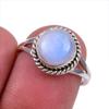 Подарочное кольцо из чистого серебра 925 пробы с натуральным радужным лунным камнем S.7 C7M21