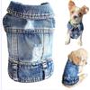 Denim Vest Jacket T-Shirt Cute Puppy Clothes, Comfortable Cool Clothing For Small Dogs