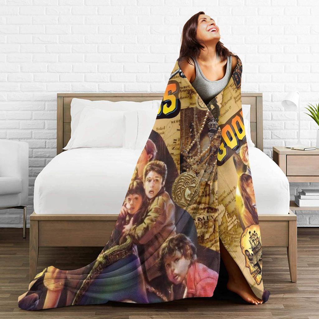 Warm Blanket Travel The Goonies Never Say Die Throw Blanket Flannel Bedspread For Couch Bed Print Sofa Bed Cover