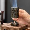 Square Vertical Incense Burner Small Alloy Incense Holder Indoor Aromatherapy Home Ornament Chinese Incense Burners