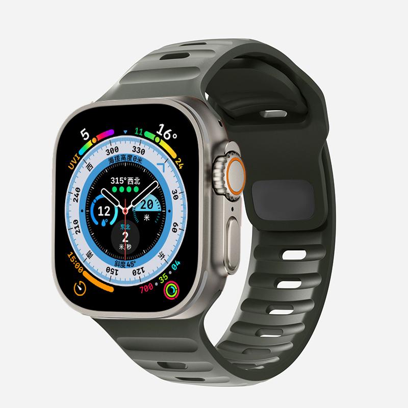 Спортивный ремешок для Apple Watch Ultra 8 7 Series 49MM 45MM Мягкий силиконовый резиновый ремешок для часов для iWatch 6 5 4 3 2 1 42MM 44MM Браслет