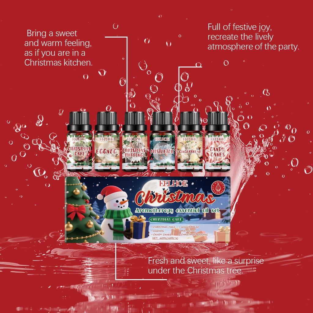 EELHOE Christmas Essential Oil Gift Set Long Lasting Home Fragrance Relaxing Aromatherapy Oil Set
