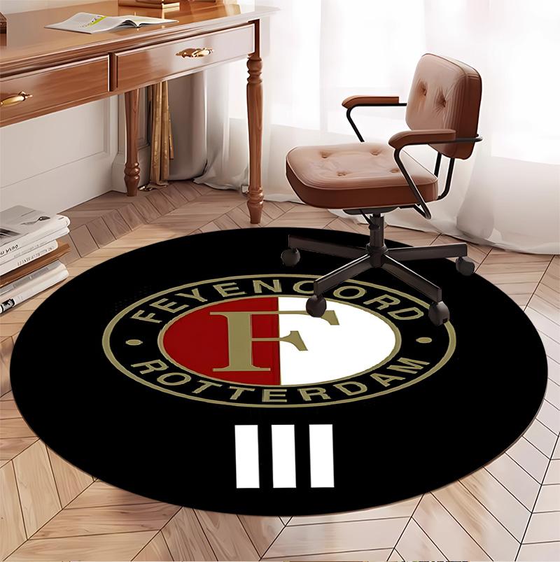 Feyenoord Pattern Round Rug, Indoor/Outdoor Mat, for Picnic, Gameroom, Bedroom, Office, Living Room, Home Decor Carpet, Birthday Gift