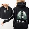 Худи с принтом YHWH Женская одежда 2025 Осень Зима Свитшоты с длинным рукавом Свободные Повседневные Флисовые Худи-пуловер