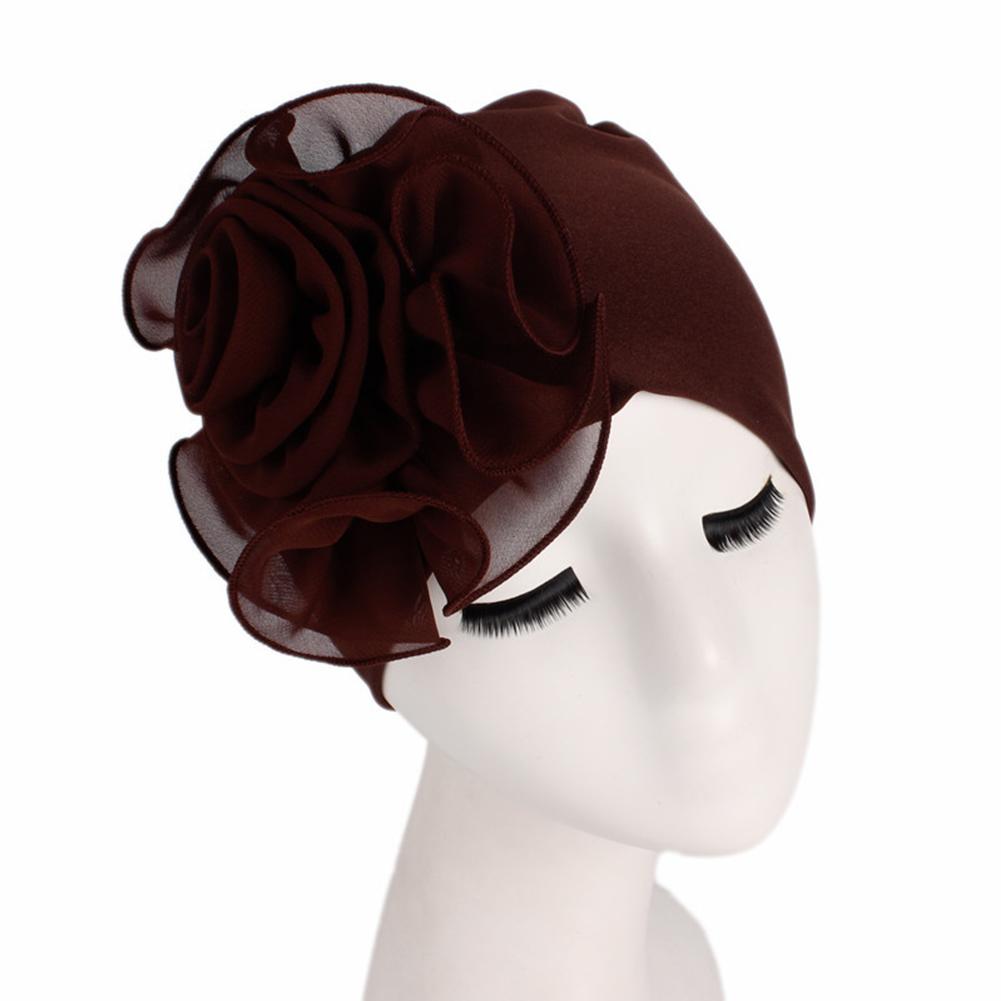 Women Elegant Side Large Flower High Elastic Fashion Cap