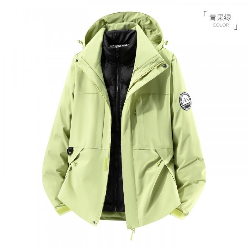 Women Men 3-in-1 Winter Jacket With Down Liner Waterproof Windproof Outdoor Hiking Coat
