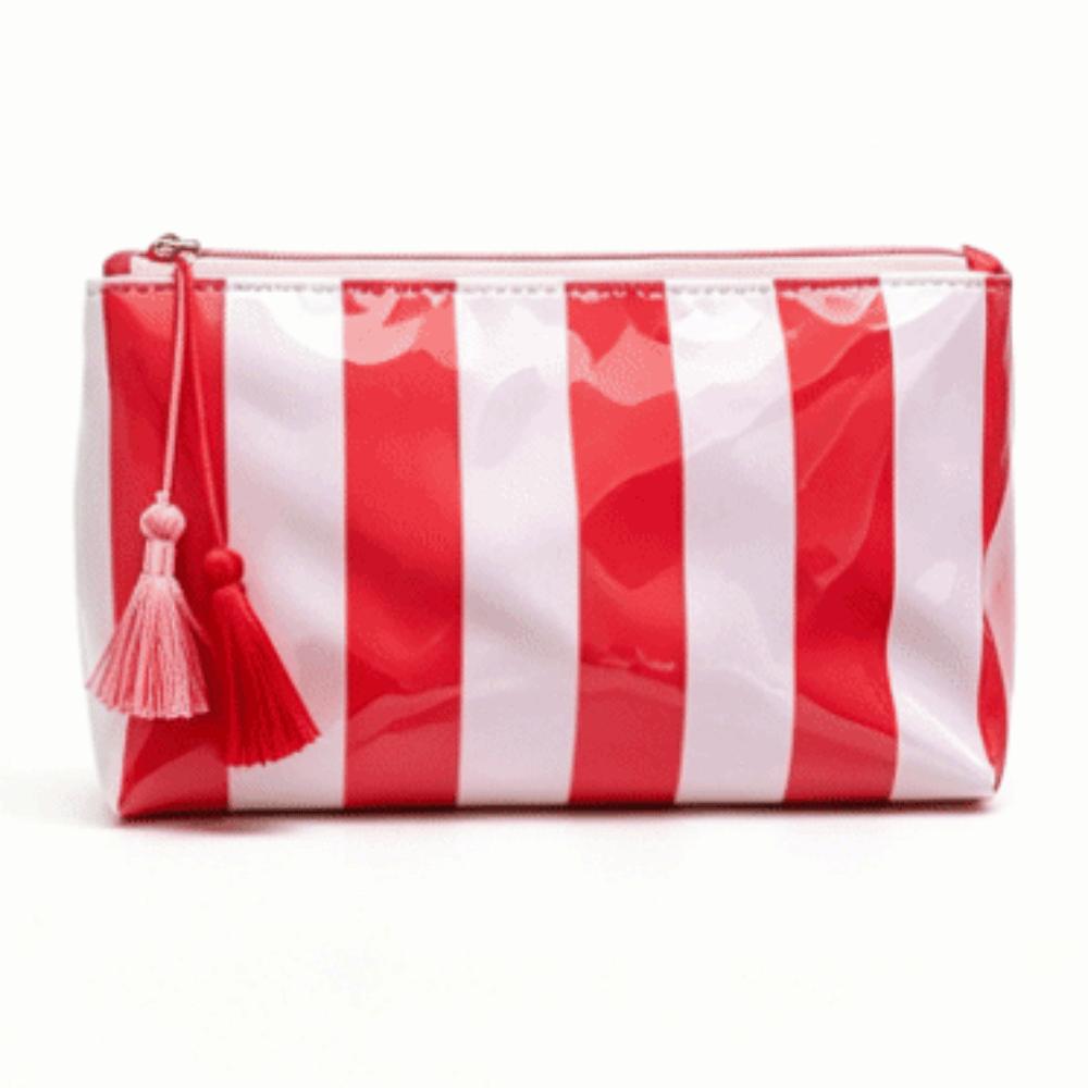 Large Capacity Striped Cosmetic Bag Waterproof Beach Storage Bag Fashion PVC Toiletry Bag  Women