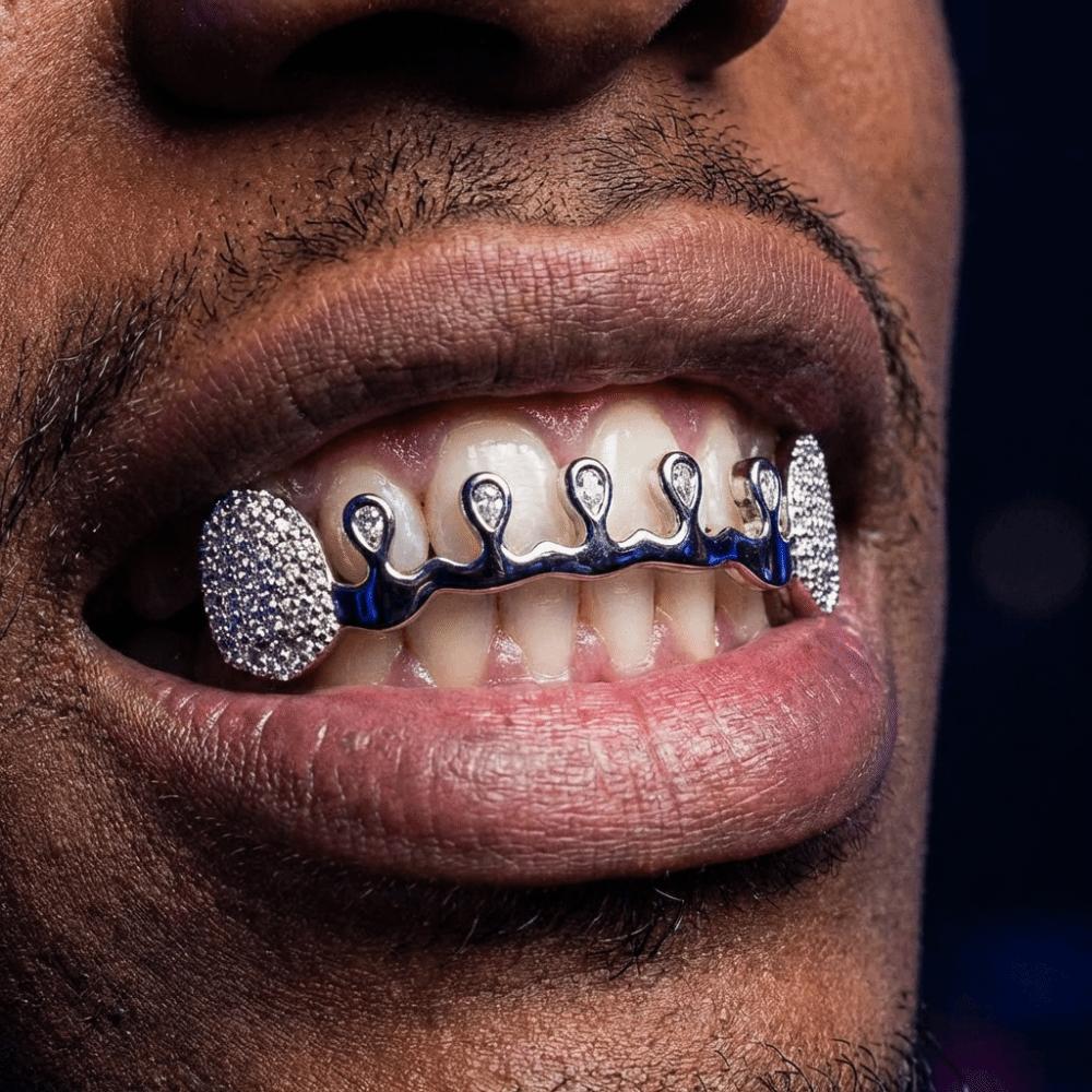 Bling Rhinestone Tooth Caps Removable Dental Grills Trendy Hiphop Teeth Grillz for Women Men