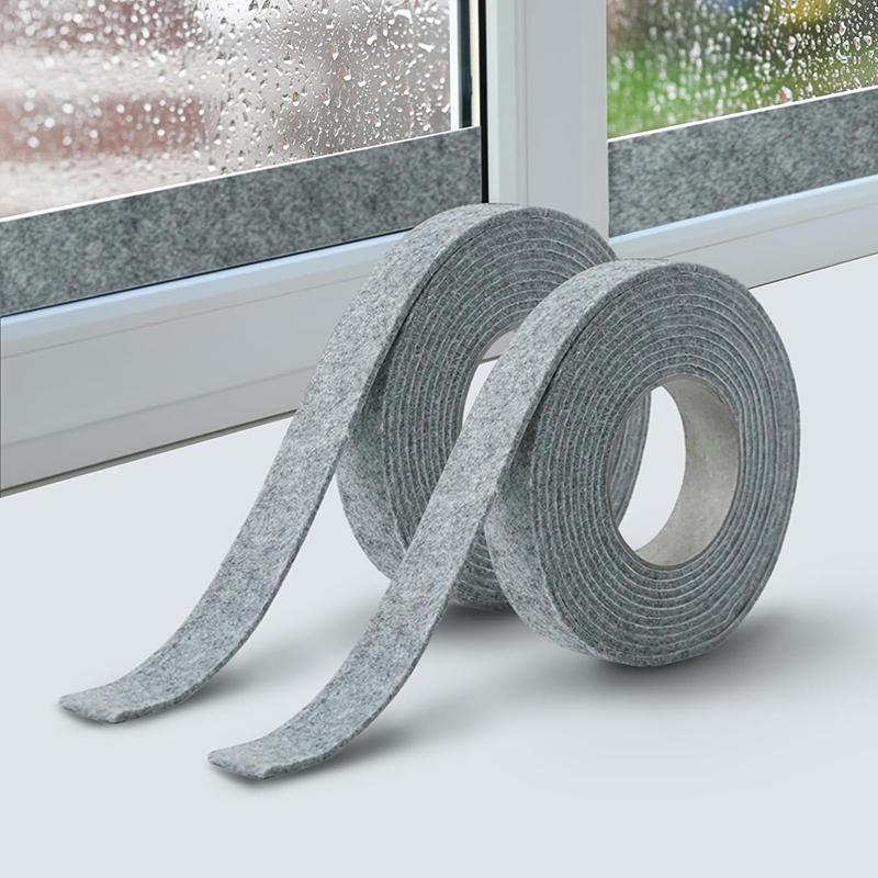Window Glass Water Absorption Strip Solid Color Thickened Felt Cotton Tape Glass Absorbent-Adhesive For Sinks Walls Prevent Condensation