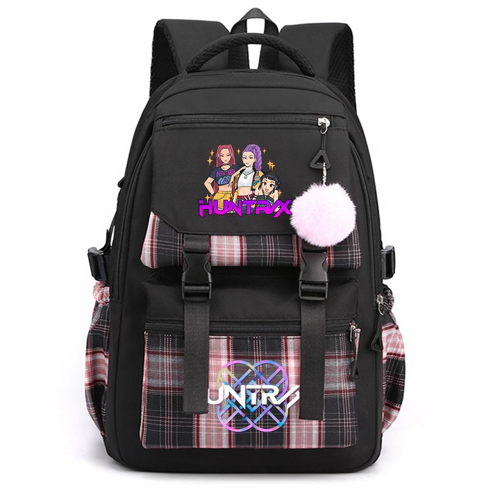 Cartoon Anime K-Pop Demon Hunters Printed Large Capacity Backpack for Teenger Student Bookbag Girl Boy Schoolbag Bookbag Women Waterproof Travel Bag