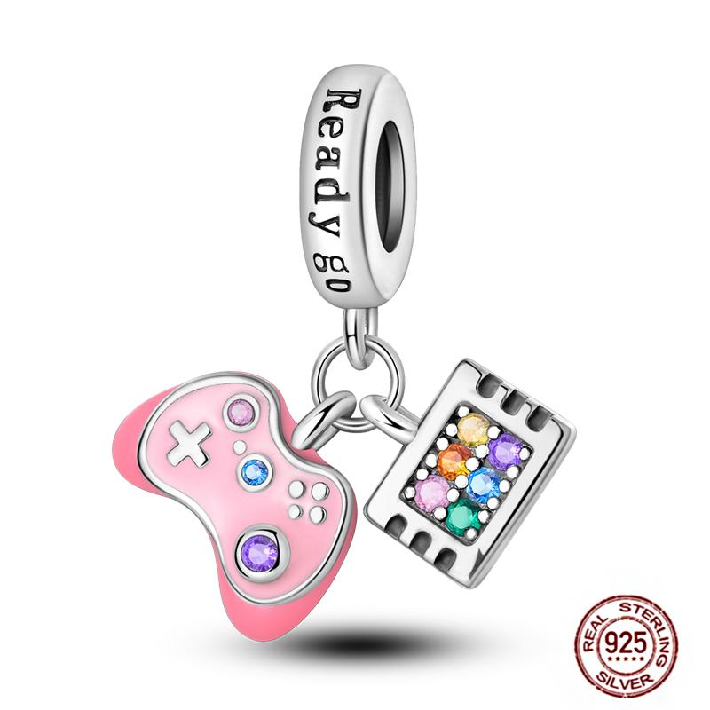 Ежедневные статьи Медные розовые парфюмерные шармы Камера Гантель Смарт-часы Бусины Подходят для оригинальных браслетов DIY Ювелирный подарок