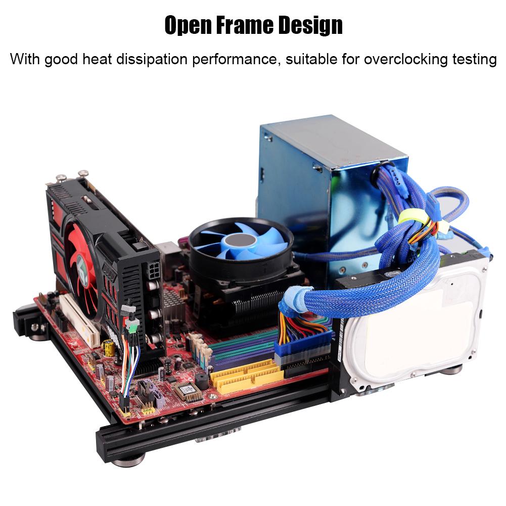 DIY Открытый дизайн алюминиевый сплав M ATX компьютерный корпус разгонная тестовая платформа (Полностью черный S)