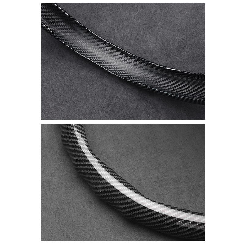 Suitable for Mitsubishi Carbon Fiber Texture Steering Wheel Cover Snap-On Wave-Shaped Sports Design Protective Case Outlander Phev Sport Eclipse Cross