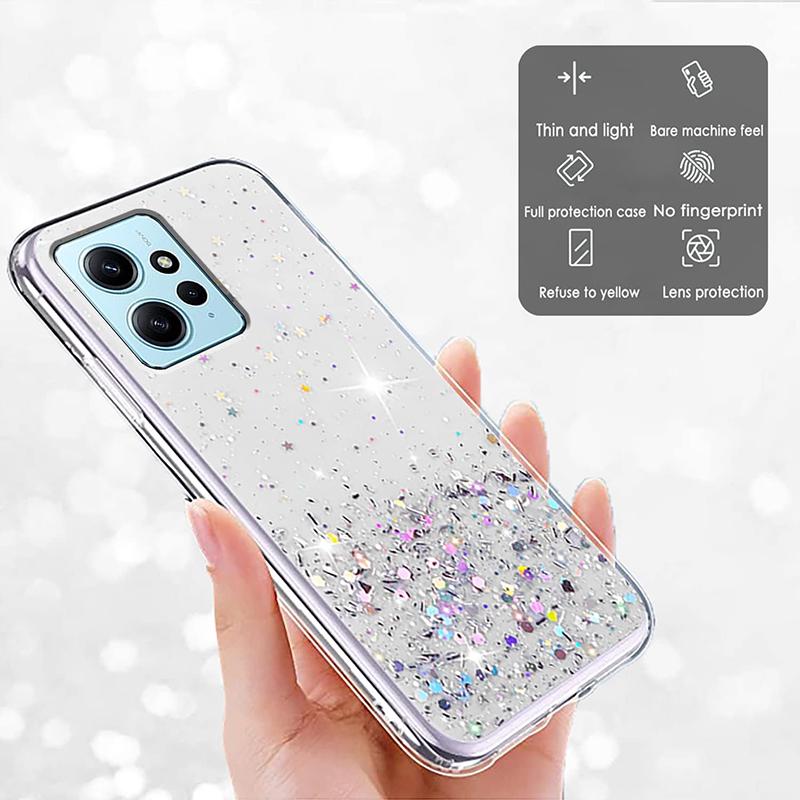 Luxury Glitter Silicone Case For Xiaomi Redmi Note 13 12 11 Pro Plus 10 9 8 7 Pro Cover For Redmi Note 11T 11S 10T 9S 8T Funda
