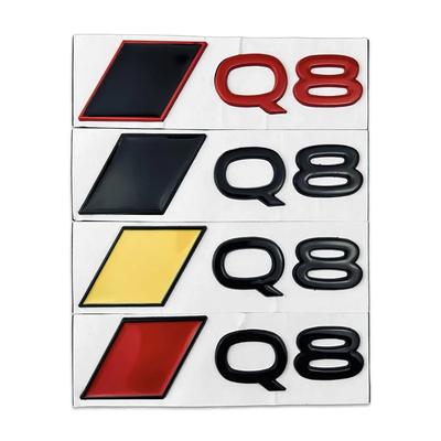 Metal Car Sticker Side Decorative Badge Decal for R44 Q8 Logo A5 A6 Q5 Q7 R8 SQ5 Auto Rear Trunk Emblem Styling Accessories TY7