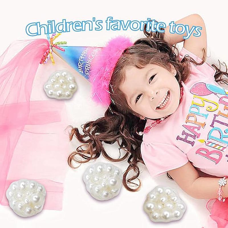 Ручная изготовления виноградная пищащая сквиш-мяч для взрослых Белый жемчуг Сенсорные фиджет-игрушки для детей Снимающие стресс сжимаемые игрушки