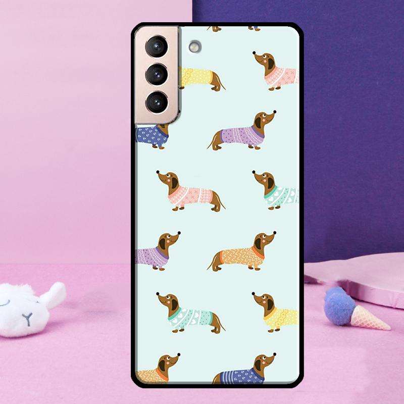 Sausage Dog Love Phone Case For Samsung Galaxy S25 Ultra S24 Ultra S9 S10 S20 S21 S22 Plus S23 S24 FE Cover