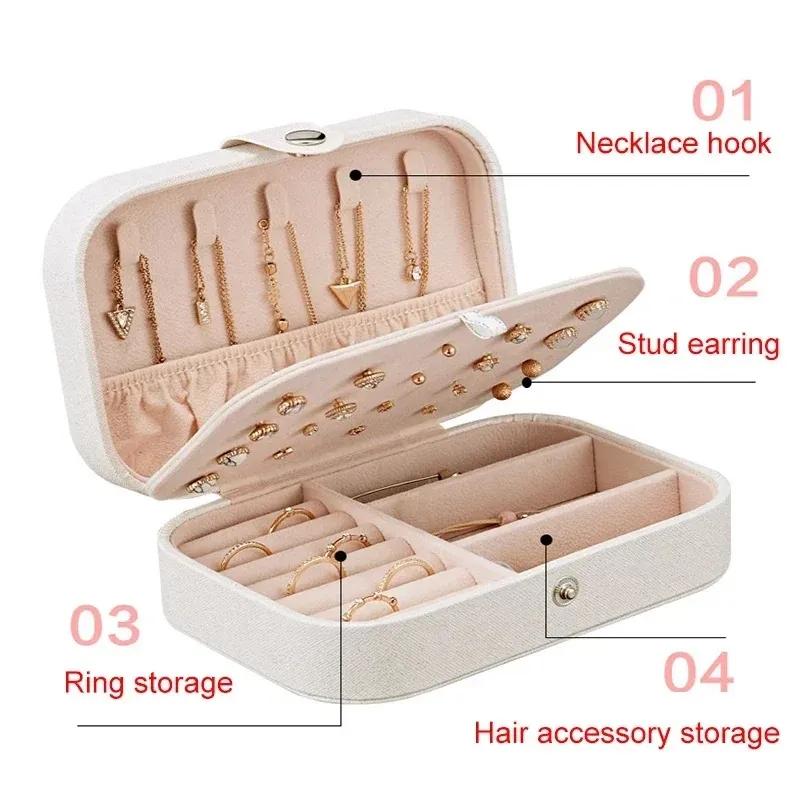 Fashion Makeup Organizers Women Travel Necklace Earrings Rings Collection Book Jewelry Display Box Wholesale Accessories Case