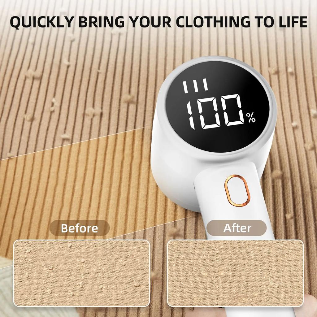 New Household Electric Lint Remover 3 Gears Adjustable LED Digital Display Hairball Trimmer Wireless Portable Sweater Epilator