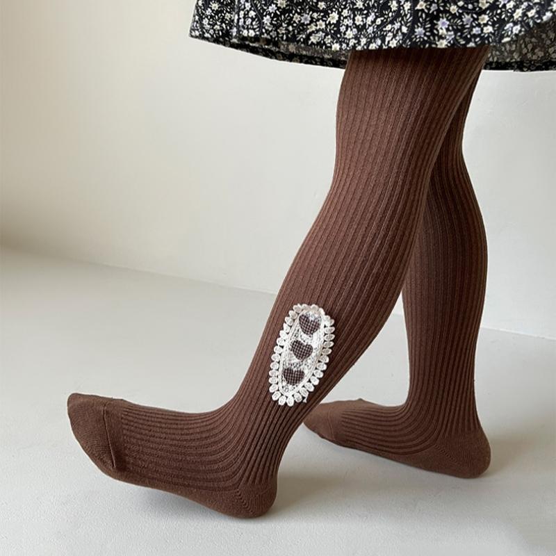Warm Knitted Girls Pantyhose Spring Autumn Cotton Baby Tights Heart Flower Girls Leggings Kids Children Tights
