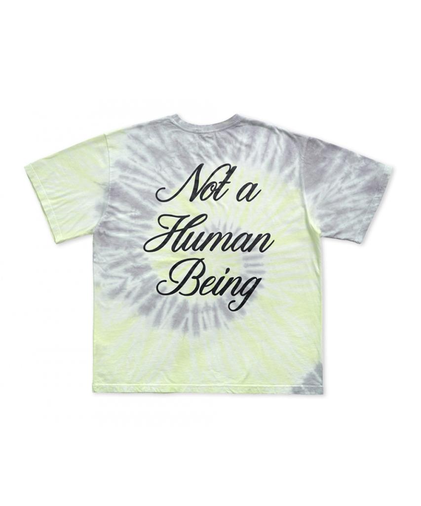 Футболка с tie-dye принтом и неоновыми вставками Aimnaseohyumeonbiing