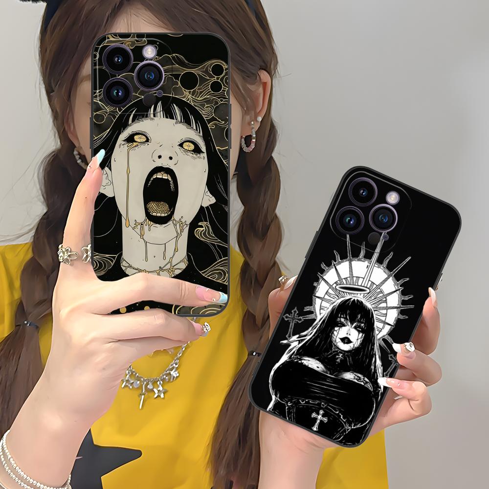 Ужасы Готический Арт Чехол для Мобильного Телефона для iPhone 17 16 15 14 13 12 11 X XR XS 8 7 Air Pro Max Plus Mini Цветной Чехол Красивый