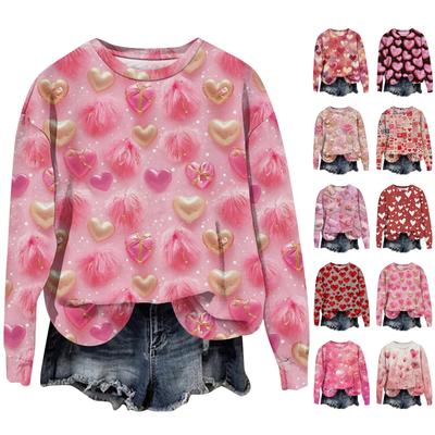 Женская мода с принтом, длинный рукав, свободный круглый вырез, свитшот, осень