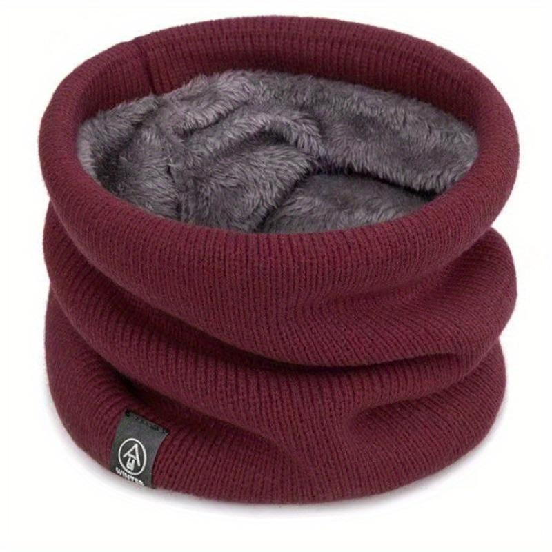 Unisex Knitted Scarf, Elastic Neck Gaiter Headband, Warm Face Mask, Thickened Velvet, Dual-Use for Outdoor Activities