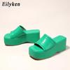 Fashion Eilyken Summer Fashion High Wedges Platform Slippers Women Sandal Shoes Ladies Peep Toe Slip On Outdoor Beach Slides